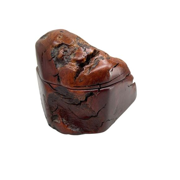 Vintage Burl Wood Jewelry Trinket Box Live Edge - Picture 4 of 10